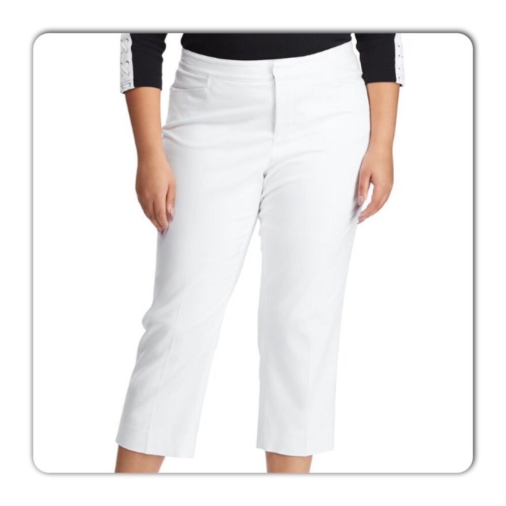 Chaps White Plus Size Capri